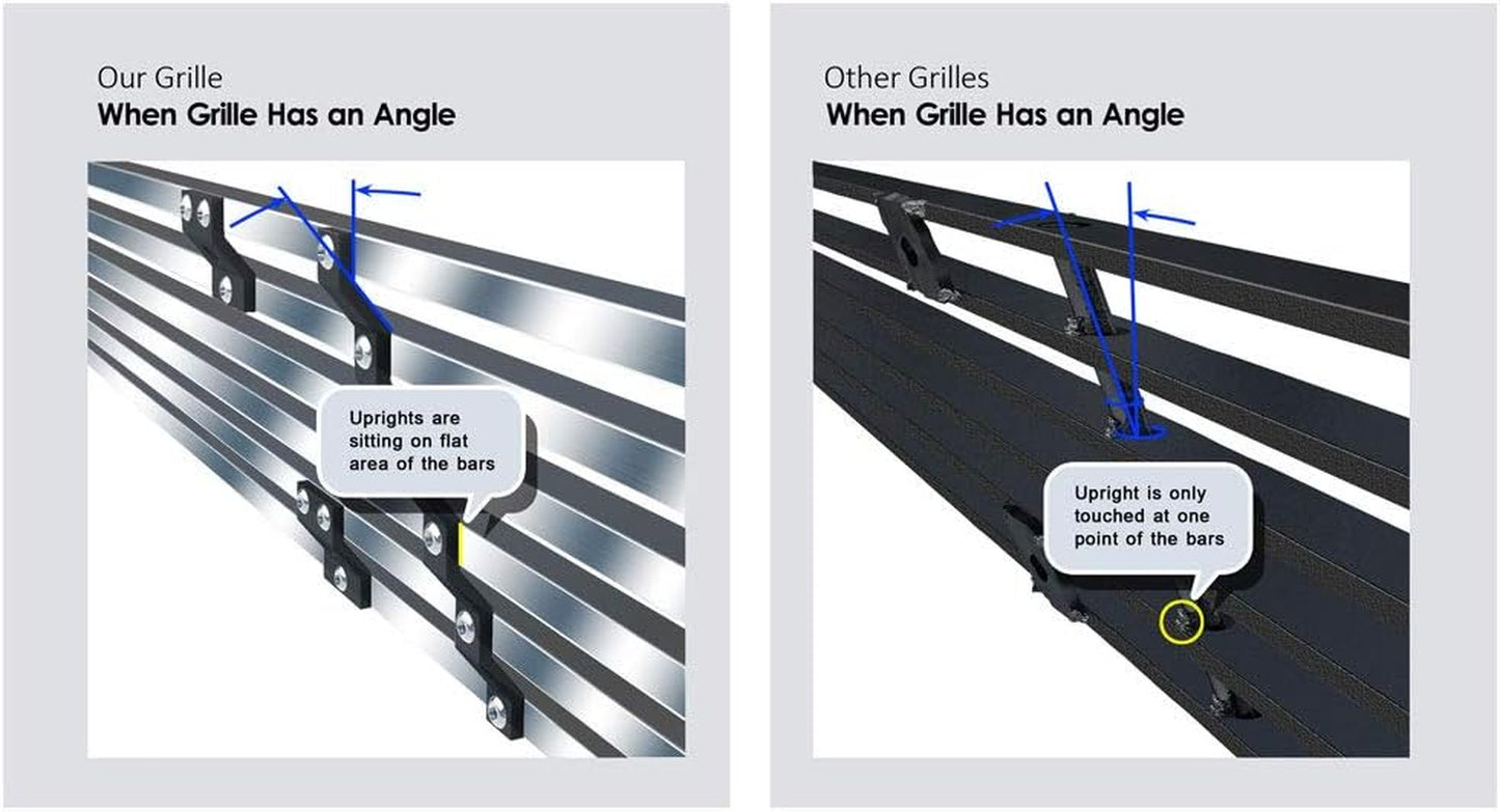 Compatible with Chevy Blazer C K Pickup Suburban 1994-1999 & 95-99 Tahoe Main Upper Stainless Steel SS Chrome Billet Front Grill Grille Insert C85011A