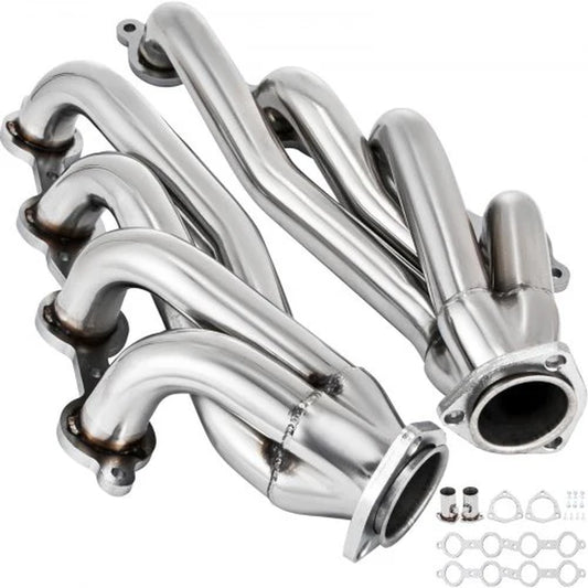 VEVOR Exhaust Header Set 1 5/8 Exhaust Turbo Headers, Stainless Steel Exhaust Manifold Headers, Shorty Engine Conversion LS Swap Exhaust Headers for Chevy LS1 LS2 LS3 LS6 LS10 Suv/Truck Car