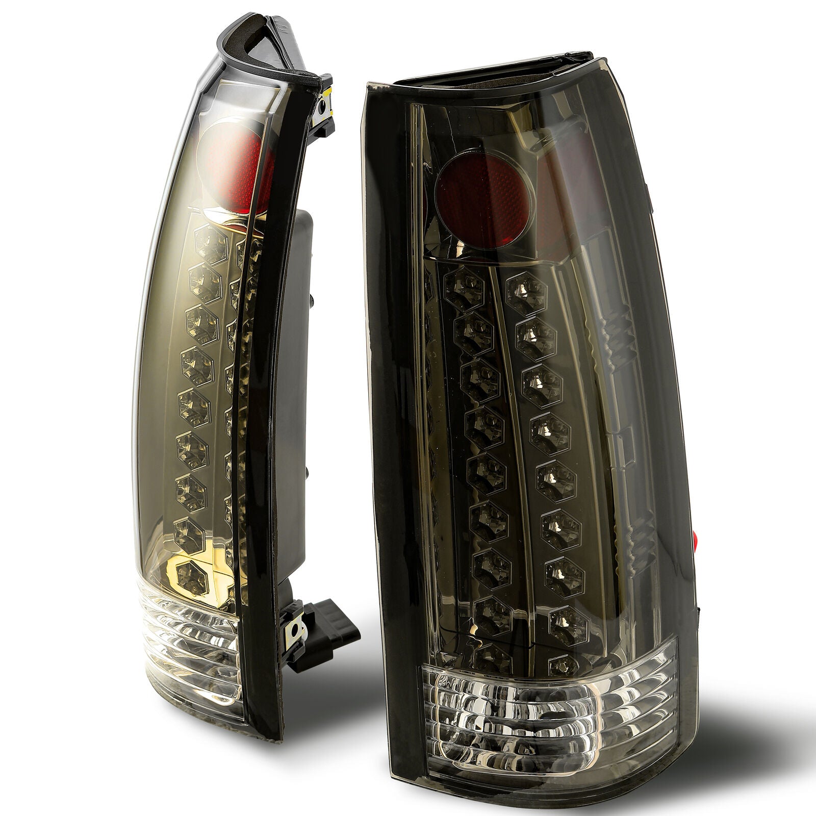 DOT Fits 88-98 Chevy GMC C/K 1500-3500 Yukon Silverado Smoke LED Tail Lights