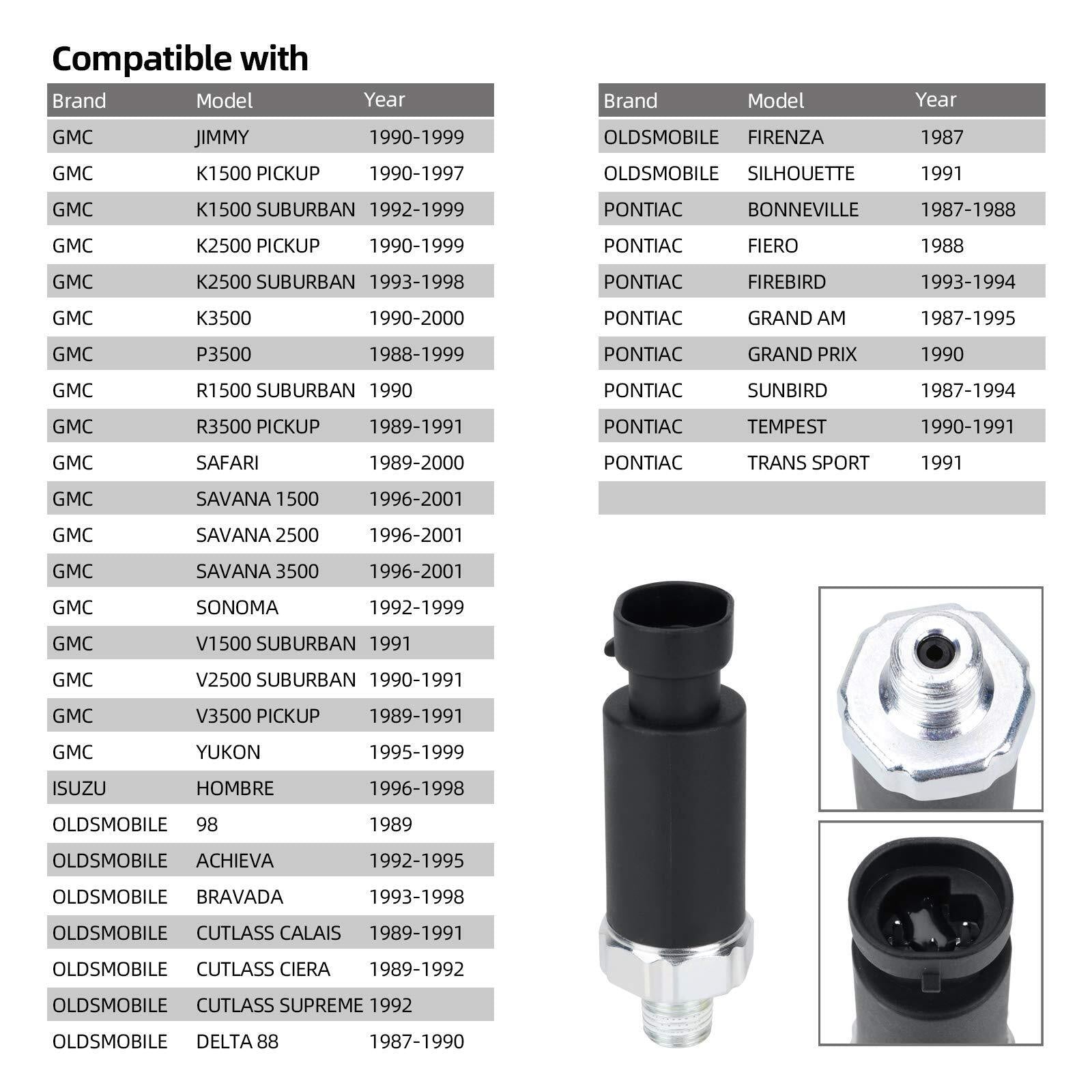 19244500 Engine Oil Pressure Switch & Sender Unit Compatible with GMC Chevy B...