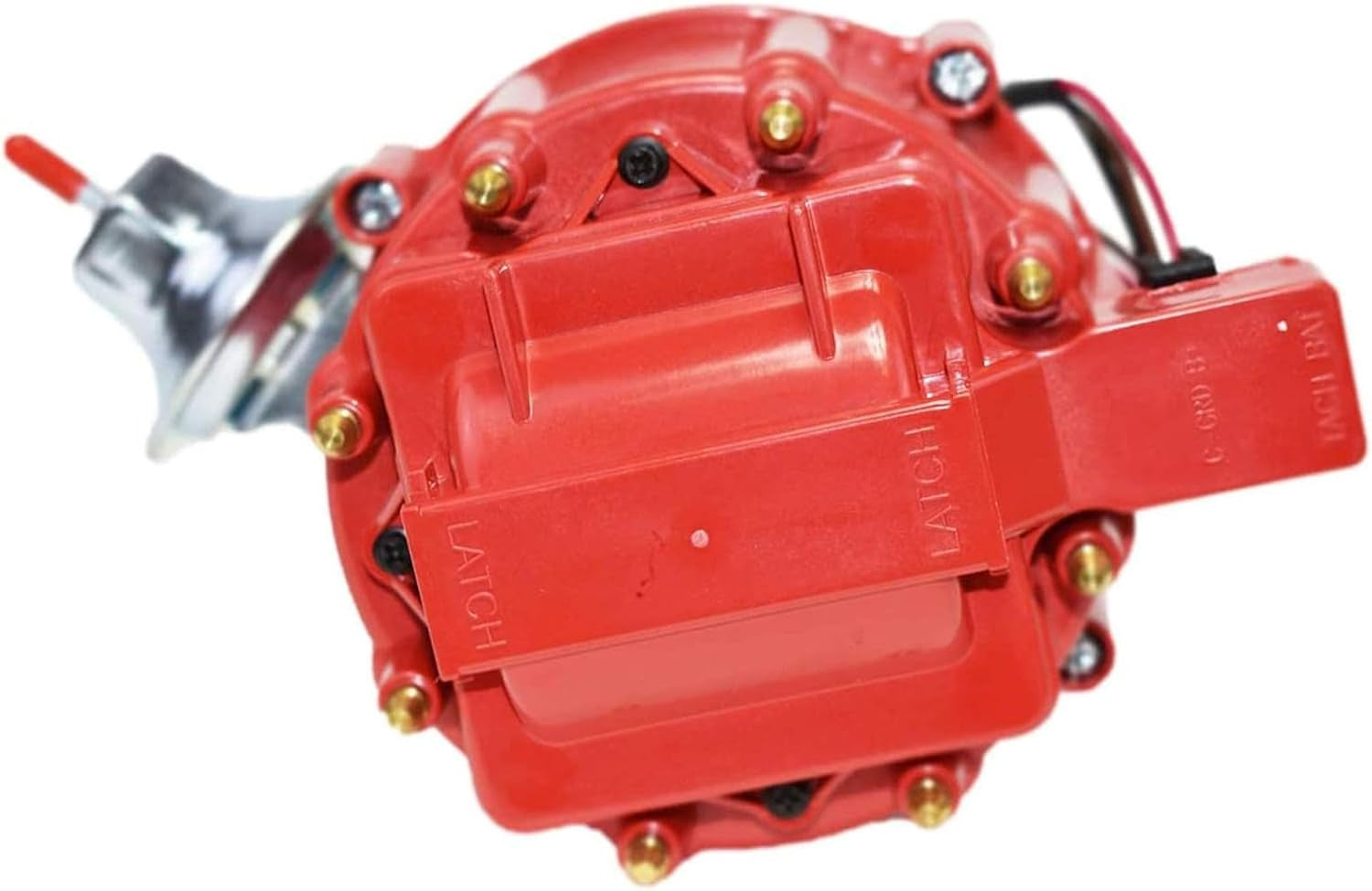 HEI Complete Distributor & Ignition Coil - 65KV Coil, Red Cap & One-Wire Install - Compatible with Oldsmobile V8 260-455 Engines - Hardened Gears & CNC Aluminum Shaft