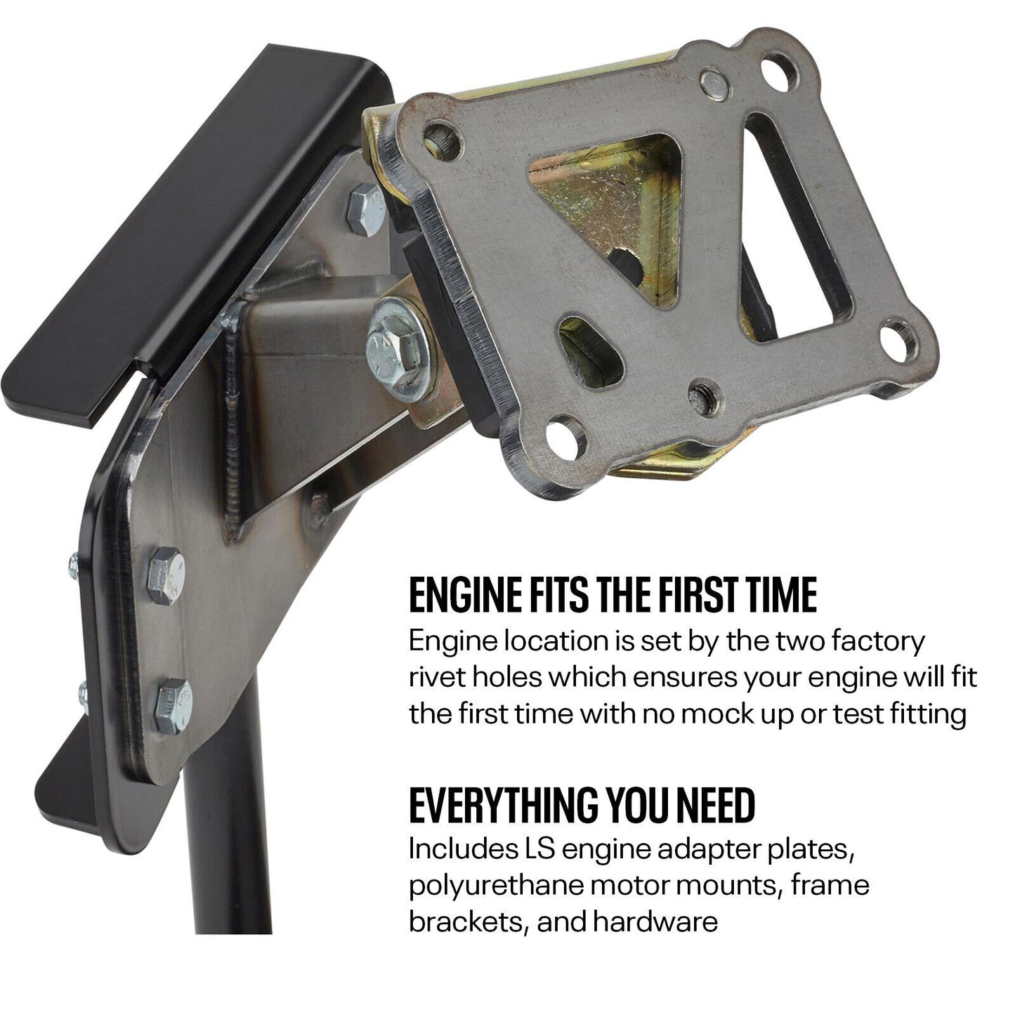 1955-57 Chevy Tri-5 LS Swap Motor Mount Kit, Bolt-In Polyurethane Motor Mounts