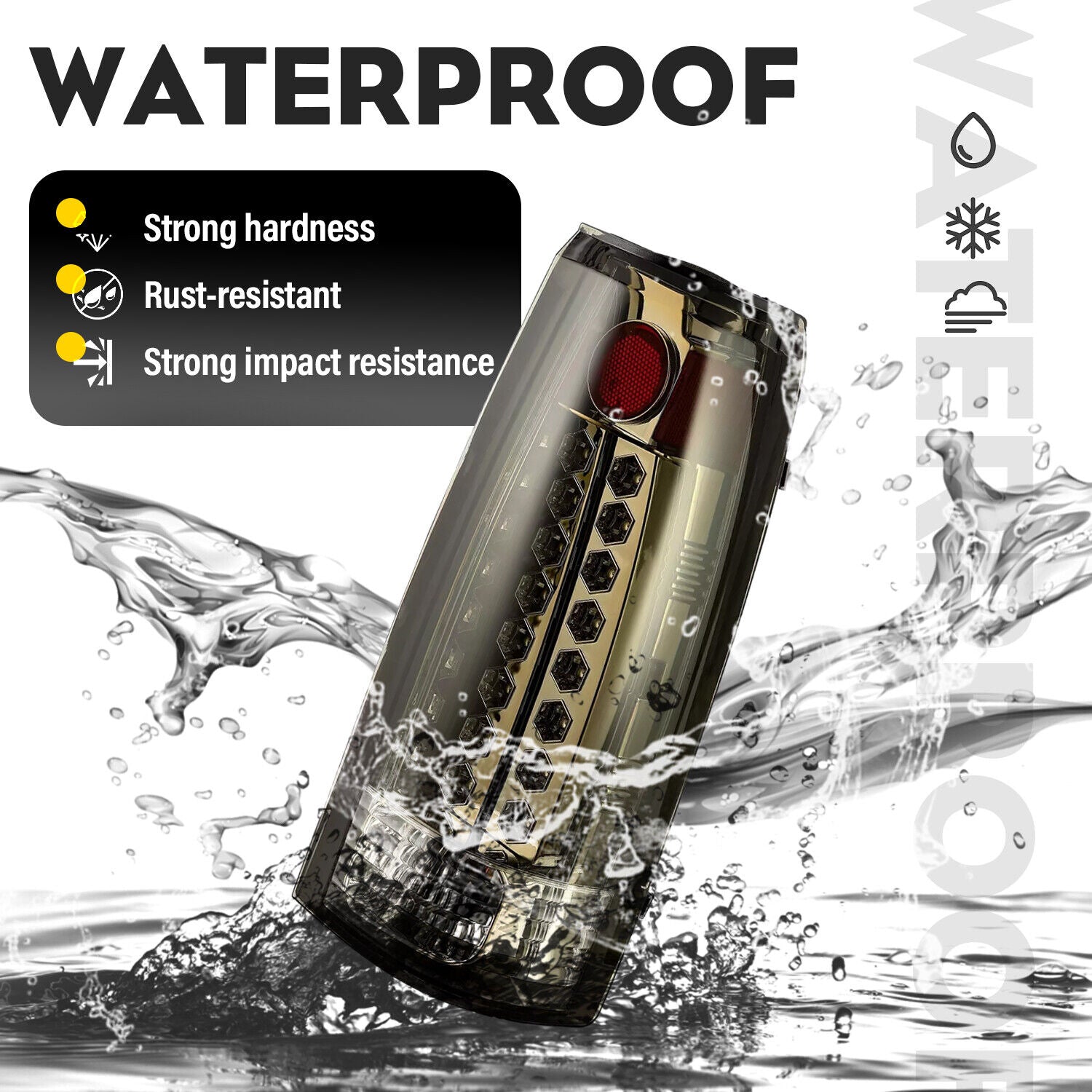 DOT Fits 88-98 Chevy GMC C/K 1500-3500 Yukon Silverado Smoke LED Tail Lights