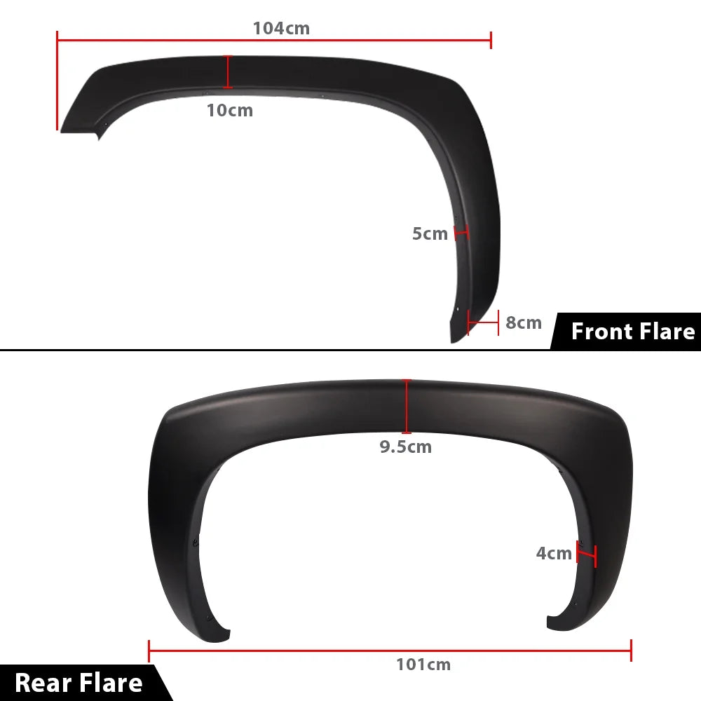 4 PCS Matte Factory Style Fender Flares Black Fit for 1999-2006 GMC Sierra Chevy Silverado