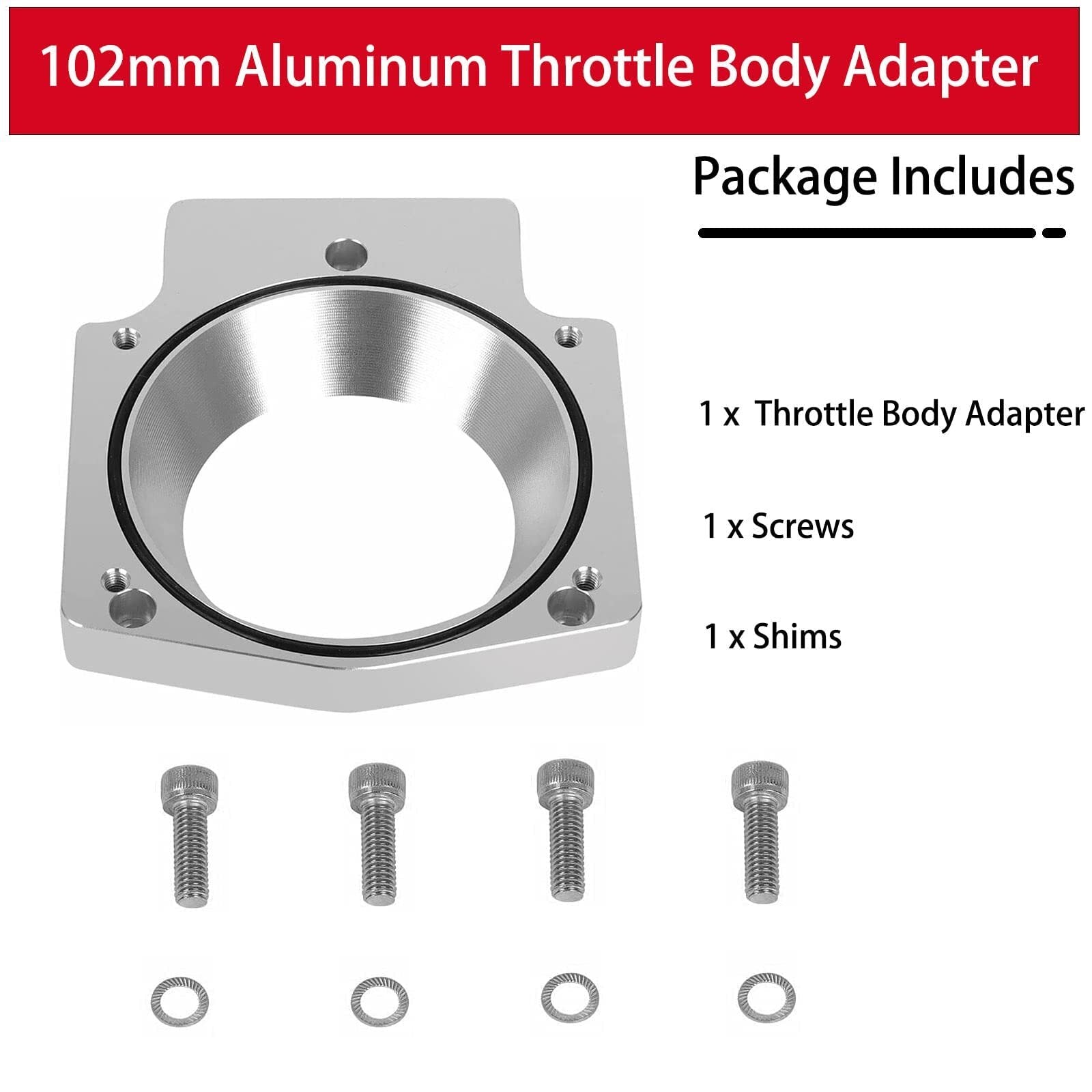 102Mm Aluminum Throttle Body Spacer Adapter Plate Kit Compatible with GM LS1 ...