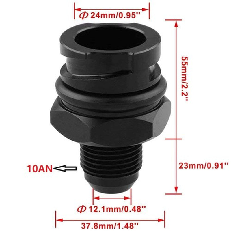 Billet Black Aluminum Valve Cover Oil Cap W/-10 an Fitting for LS LSX LS1 LS2