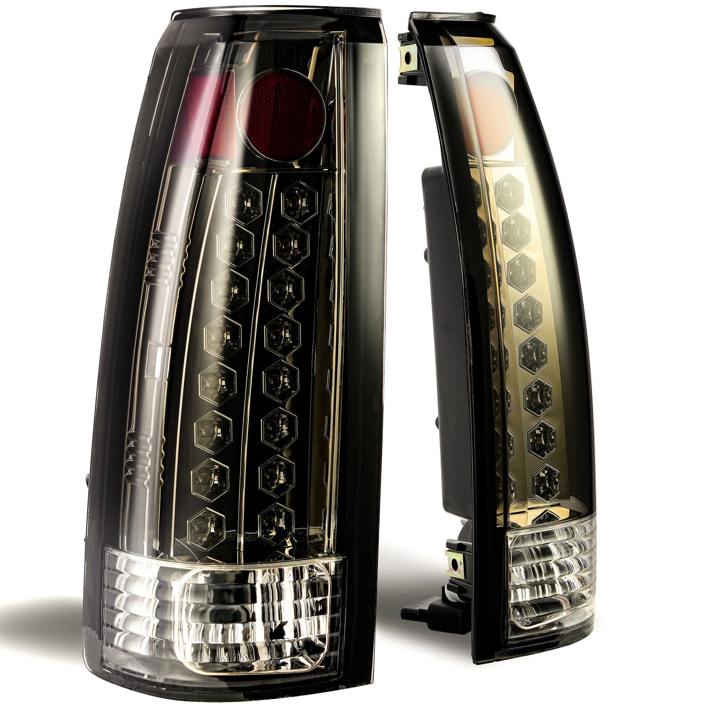 DOT Fits 88-98 Chevy GMC C/K 1500-3500 Yukon Silverado Smoke LED Tail Lights