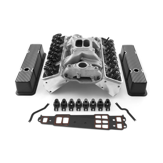 1-435-006 Compatible with Chevy SBC 350 Straight Cylinder Head Top End Engine Combo Kit [Hydraulic Roller Tappet]