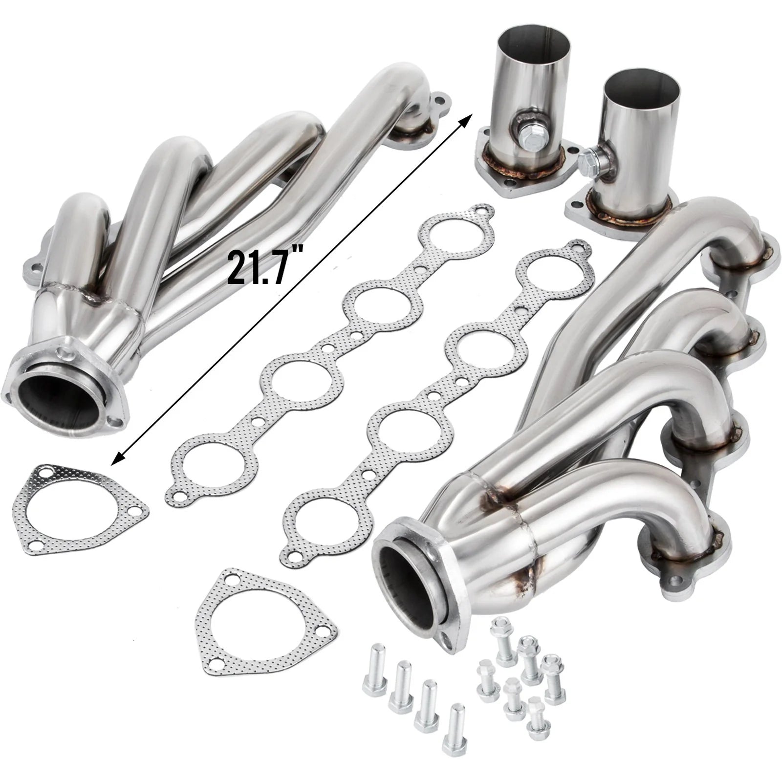 VEVOR Exhaust Header Set 1 5/8 Exhaust Turbo Headers, Stainless Steel Exhaust Manifold Headers, Shorty Engine Conversion LS Swap Exhaust Headers for Chevy LS1 LS2 LS3 LS6 LS10 Suv/Truck Car