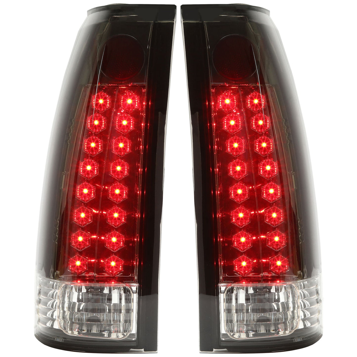 DOT Fits 88-98 Chevy GMC C/K 1500-3500 Yukon Silverado Smoke LED Tail Lights