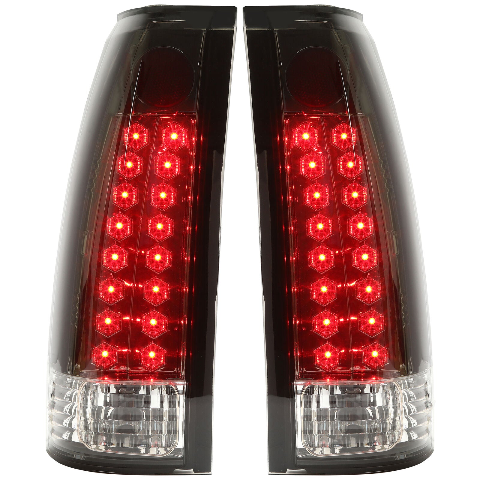 DOT Fits 88-98 Chevy GMC C/K 1500-3500 Yukon Silverado Smoke LED Tail Lights