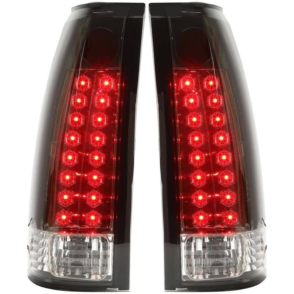 DOT Fits 88-98 Chevy GMC C/K 1500-3500 Yukon Silverado Smoke LED Tail Lights