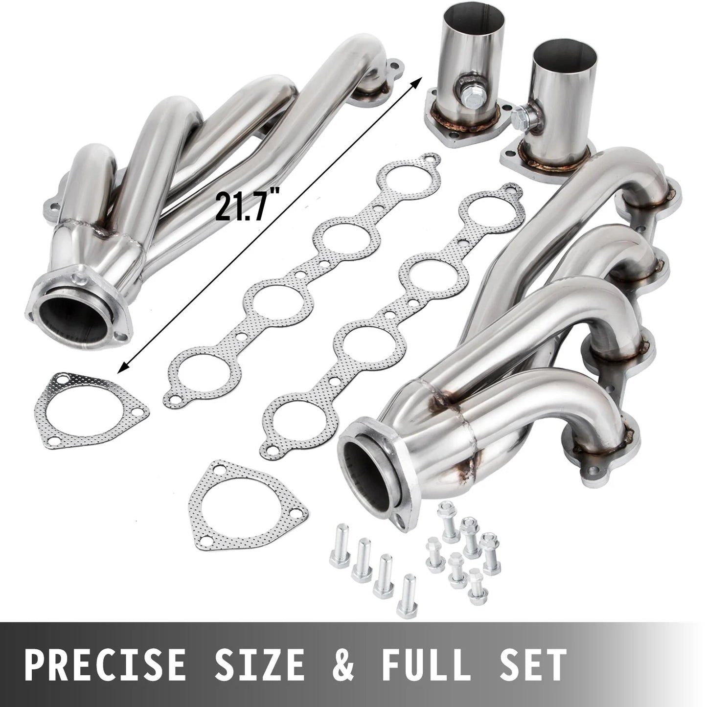 VEVOR Exhaust Header Set 1 5/8 Exhaust Turbo Headers, Stainless Steel Exhaust Manifold Headers, Shorty Engine Conversion LS Swap Exhaust Headers for Chevy LS1 LS2 LS3 LS6 LS10 Suv/Truck Car