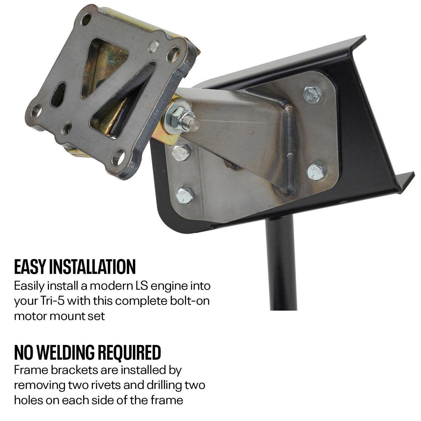 1955-57 Chevy Tri-5 LS Swap Motor Mount Kit, Bolt-In Polyurethane Motor Mounts