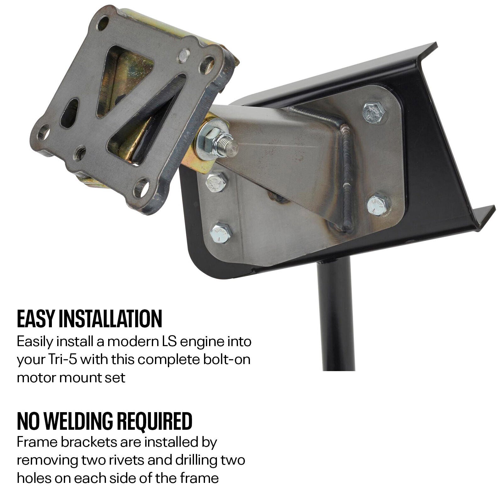 1955-57 Chevy Tri-5 LS Swap Motor Mount Kit, Bolt-In Polyurethane Motor Mounts