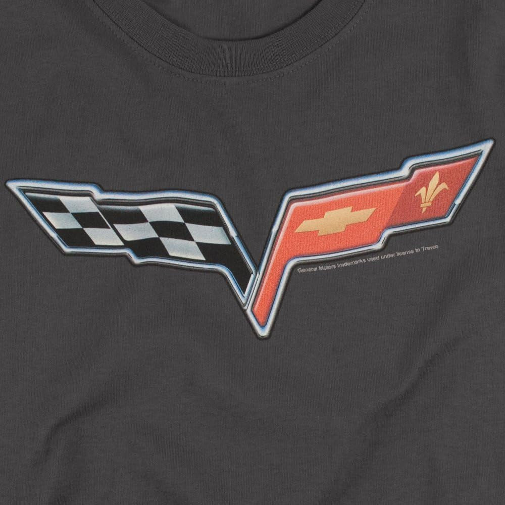 Chevy Corvette Convertible Racing Logo GM Car, T Shirt Grey
