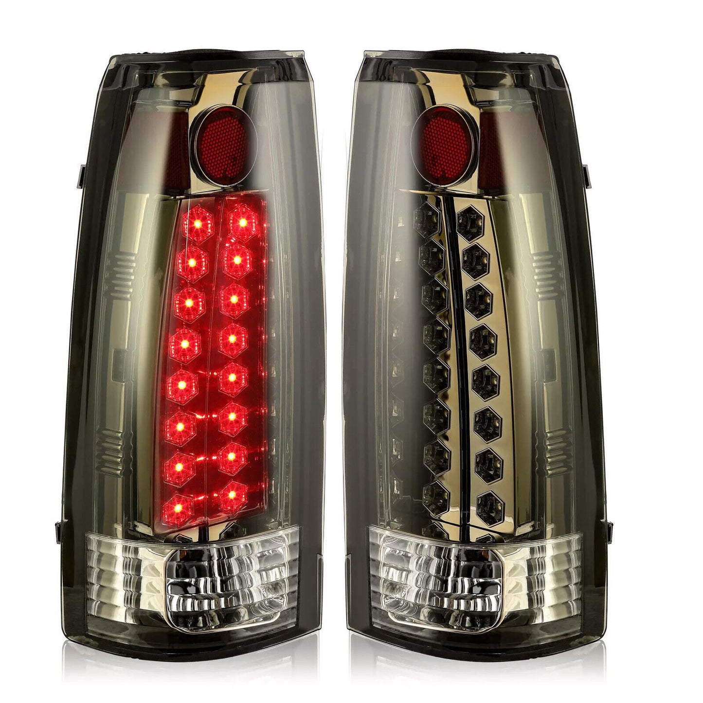 DOT Fits 88-98 Chevy GMC C/K 1500-3500 Yukon Silverado Smoke LED Tail Lights