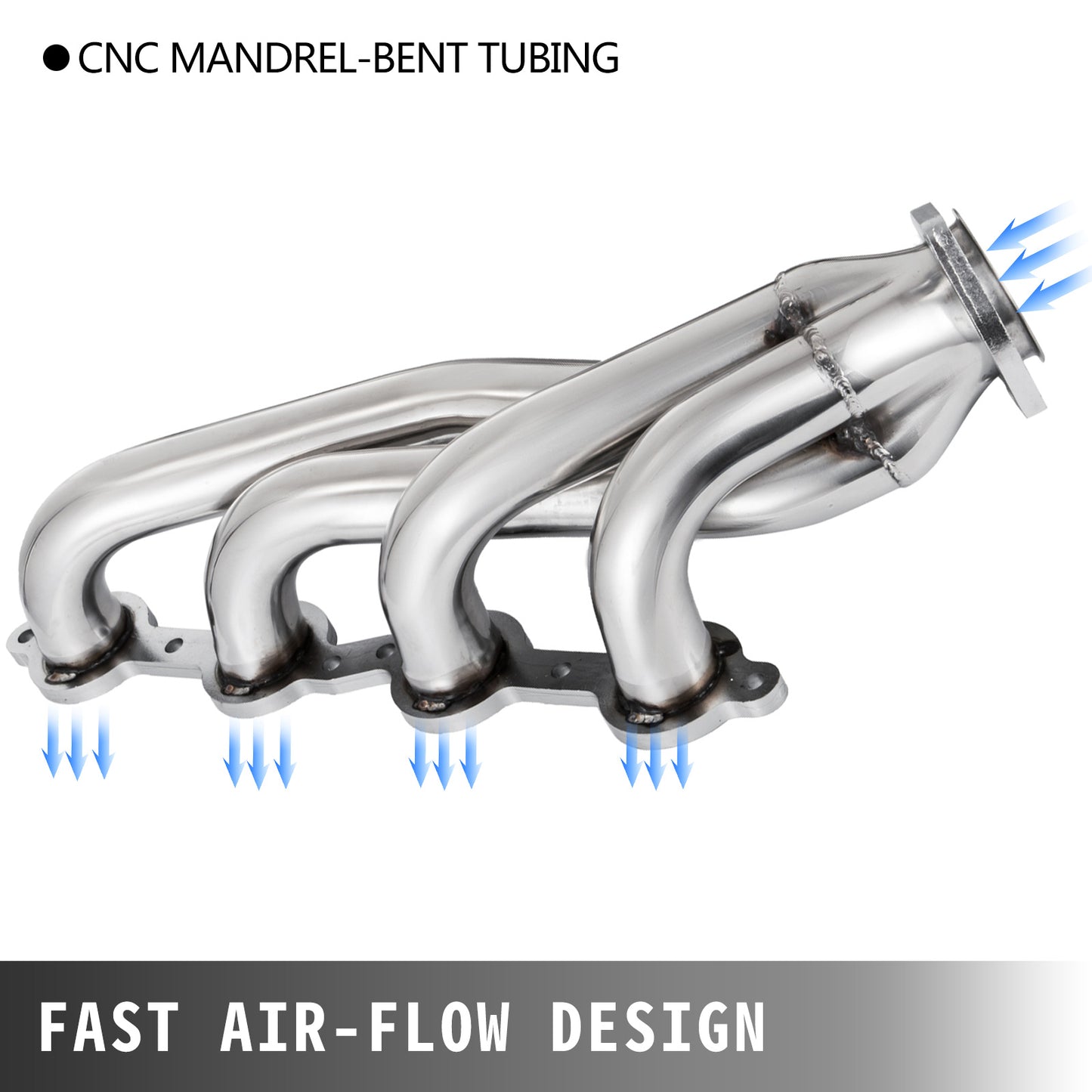 VEVOR Exhaust Header Set 1 Exhaust Turbo Headers, Stainless Steel Exhaust Manifold Headers, Shorty Engine Conversion LS Swap Exhaust Headers for Chevy LS1 LS2 LS3 LS6 LS10 SUV Truck Car
