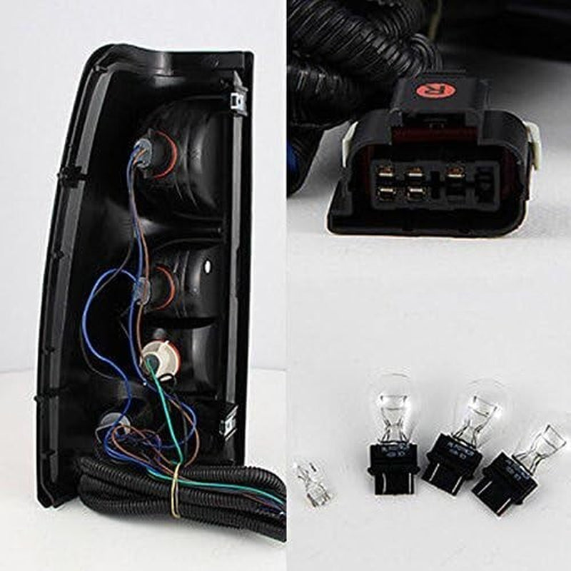 03-06 Chevy Silverado Replacement Dark Red Tail Lights Driver/Passeng