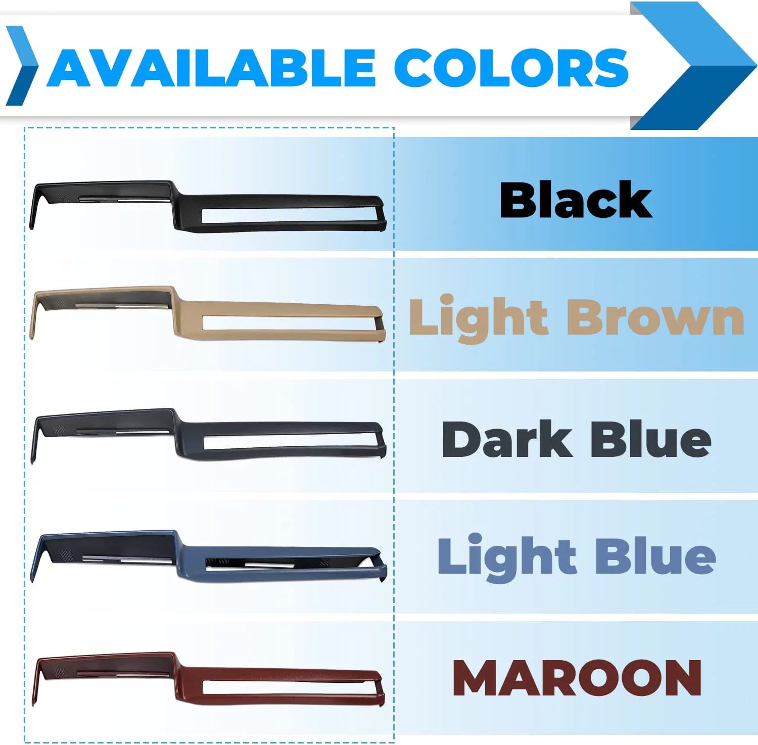 Black Dashboard Cover Dash Cap Compatible with 1981-1987 Chevy GMC Full Size Pickup 1981-1993 Chevy GMC SUV